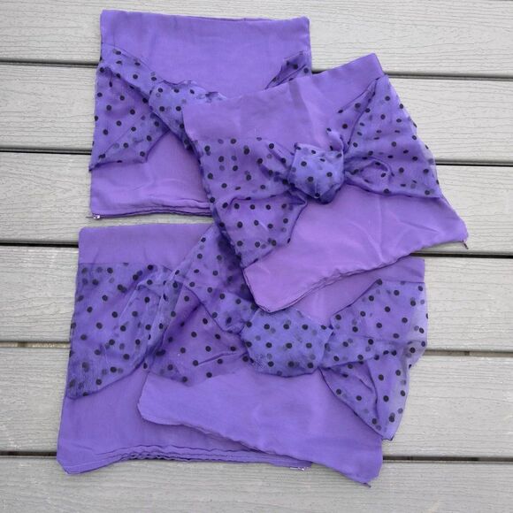 Accent Pillow Set of 4 Deep Purple Silk 14 x 14 with Dotted Organza detail NEW - Picture 4 of 8